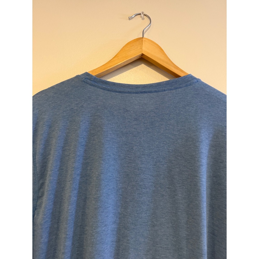 Poncho Outdoors Mens XL Blue Heather Long Sleeve Pocket Tee Performance Shirt - Picture 9 of 13